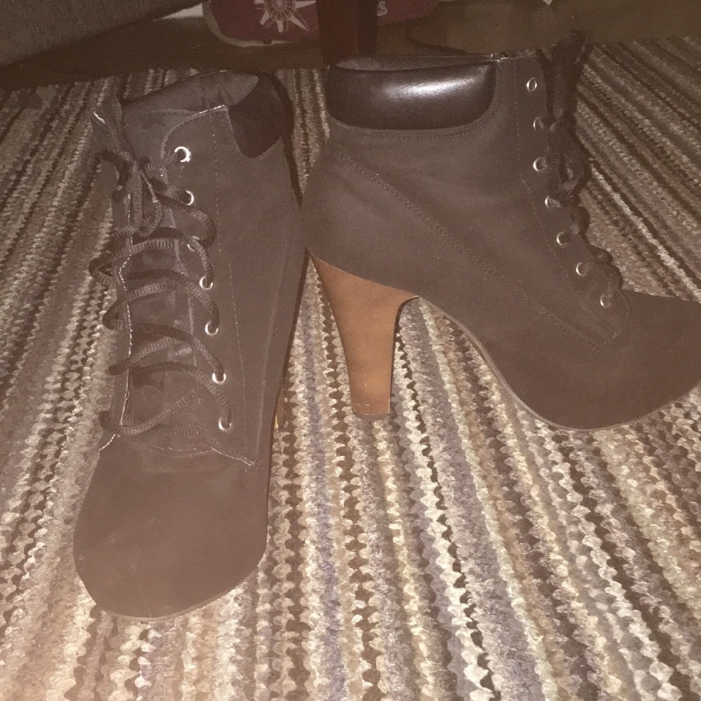 Black booted heel